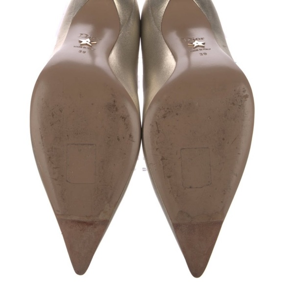 Christian Dior Pumps Gold Size 39 Pointed Toe Stiletto Heels - Picture 5 of 5